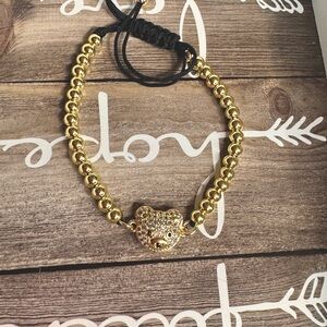 Gold plated bear bracelet